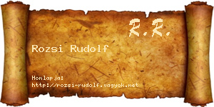 Rozsi Rudolf névjegykártya